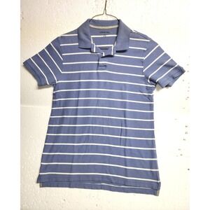Logan Hill Shirt Men Medium Blue White Striped Short Sleeve Casual Collared